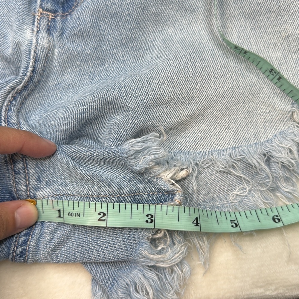 Hollister Curvy High-Rise Vintage Blue Distressed Jean Shorts- 4” Inseam-Size 27 - Picture 8 of 8